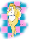  2015 anthro belly blue_eyes bonnie_(ray_lee) breasts female looking_at_viewer mammal nipples nude pie_(food) ray_lee simple_background smile solo wide_hips 