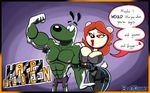  anthro bear big_breasts black_widow_(marvel) blu3danny breasts canine cleavage clothed clothing cosplay dog dudley_puppy duo english_text fan_character female halloween holidays hulk male mammal marvel muscular nickelodeon t.u.f.f._puppy text 