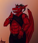  abs anthro cerezo dragon kalzadacrew looking_at_viewer male scalie solo tagme 