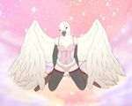  9x9 arrow avian bird bow_(weapon) clothing cloud corset cupid dove holidays kneeling lingerie looking_at_viewer male ranged_weapon solo valentine&#039;s_day weapon wings 