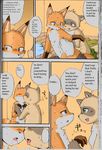  anthro canine comic dialogue duo english_text female fox male male/female mammal manga mikaduki_karasu nude pokko raccoon text translated tsuki 
