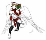  angel_dragon cerezo christmas dragon feathered_wings feathers gift holidays scalie siegfried tagme wings 