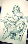  anthro athletic biceps big_muscles canyne_khai male muscular muscular_male sketch solo 