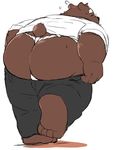  12beat13 anthro bear beat_you_(artist) big_butt blush butt clothed clothing colored fundoshi japanese_clothing male mammal mooning pants_down partially_clothed presenting presenting_hindquarters rear_view simple_background solo underwear undressing white_background 
