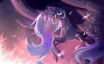  blue_eyes blue_hair cutie_mark equine female feral friendship_is_magic gianghanez2880 hair hooves horn mammal my_little_pony nude princess_luna_(mlp) smile solo winged_unicorn wings 
