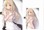  absurdres blonde_hair bow braid clothes_removed flat_chest hair_bow highres ke-ta kirisame_marisa long_hair looking_at_viewer navel nipples non-web_source nude scan side_braid solo standing touhou yellow_eyes 