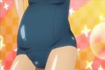  1boy animated animated_gif armpits black_hair crossdressing fat glasses highschool_of_the_dead hirano_kohta hirano_kouta_(hsotd) male_focus misleading_thumbnail name_tag plump school_swimsuit solo swimsuit thick_thighs wide_hips 