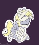  alasou blonde_hair derpy_hooves_(mlp) equine feathered_wings feathers female feral friendship_is_magic fur grey_fur hair hooves mammal my_little_pony pegasus purple_background simple_background smile solo wings 