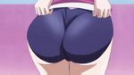  1girl adjusting_clothes adjusting_swimsuit animated animated_gif ass curvy from_behind huge_ass jiggle keijo!!!!!!!! shiny swimsuit wedgie wide_hips 