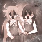  bad_id bad_pixiv_id dress engrish flip_flappers horror_(expression) horror_(theme) kokomine_cocona long_hair multiple_girls open_mouth papika_(flip_flappers) pinafore_dress ranguage school_uniform short_hair shuzo yuri 