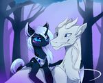  blue_eyes cat detailed_background dragon duo eyelashes feathered_wings feathers feline female friendship_is_magic fur furred_dragon horn magnaluna male mammal my_little_pony princess_luna_(mlp) smile wings 