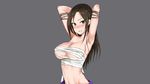  bandage blush bondage breasts brown_hair dickbomber(artist) green_eyes idolmaster_cinderella_girls long_hair mukai_takumi navel rope tears 