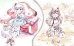  animal_ears black_hair blake_belladonna branch bucket cake couch cup cupcake dirty dress flip-flops food iesupa long_sleeves multiple_girls ponytail rwby sandals scarf short_hair side_ponytail skirt sleeveless slippers tea teacup teapot tiered_tray weiss_schnee white_hair yellow_eyes younger zipper 