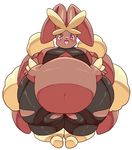  2016 ambiguous_gender belly big_belly blush funi hyper hyper_belly lopunny nintendo obese open_mouth overweight pok&eacute;mon red_eyes solo thick_thighs video_games wide_hips 