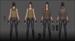  belt boots brown_hair concept_art crowe_altius denim final_fantasy final_fantasy_xv fingerless_gloves gloves holster jeans kingsglaive:_final_fantasy_xv knee_pads leather leather_gloves leather_jacket looking_at_viewer messy_hair official_art orange_cape 