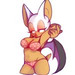  anthro armpits bat bikini breasts cleavage clothed clothing female lips mammal rouge_the_bat sandopoliszone simple_background solo sonic_(series) swimsuit wings 