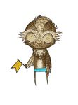  ! 2015 anthro antropomorto avian beak bird boxer_briefs brown_feathers chibi clothed clothing digital_media_(artwork) feathered_wings feathers flag front_view full-length_portrait holding_object looking_at_viewer male neck_tuft owl portrait simple_background solo standing tan_feathers topless tuft two_tone_feathers underwear white_background wings yellow_eyes 