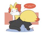  2016 anthro anus black_fur blue_skin blush braixen butt cowgirl_position duo english_text faceless_male female fluffy fluffy_tail fur half-closed_eyes human interspecies kilinah looking_back male male/female mammal nintendo nude on_top penetration penis pok&eacute;mon pok&eacute;philia pussy red_background red_eyes red_fur red_nose sex simple_background solo_focus speech_bubble sweat text tight_fit vaginal vaginal_penetration vein video_games white_background white_fur yellow_fur 