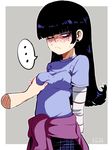  1girl black_hair breast_grab character_request hime_cut jcm2 nickelodeon the_loud_house 