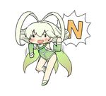  :d antenna_hair ar_tonelico ar_tonelico_ii blush chibi detached_sleeves eyebrows eyebrows_visible_through_hair frelia full_body green_footwear green_hair green_leotard green_wings hair_between_eyes leaning_forward leg_up leotard motion_lines open_mouth pose serizawa_enono shoes simple_background smile solo standing standing_on_one_leg v-shaped_eyebrows white_background wings ||_|| 