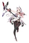  :o barefoot black_eyes bracelet breasts cleavage closers full_body highres holding jewelry large_breasts levia_(closers) long_hair navel official_art pointy_ears red_star_alliance solo staff toeless_legwear toes white_hair 