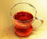  cup earl_grey_tea fusui light logo no_humans original photorealistic realistic signature steam still_life tea teacup 
