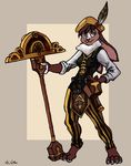  2016 anthro armello breasts clothed clothing cosplay elyssia_(armello) female fur graphometer hair lagomorph mammal rabbit simple_background solo thelivingshadow 