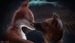  2016 3d_(artwork) angel anthro belly big_belly blender canine digestion digital_media_(artwork) dog duo female fox mammal simple_background vore zefirotreddi 