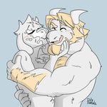 2016 after_sex asgore_dreemurr blonde_hair blush boss_monster breasts caprine cum cum_on_breasts cum_on_face duly_noted facial_hair female goat hair happy horn kissing long_ears male mammal smile toriel undertale video_games 