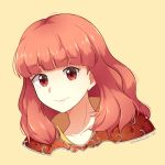  1girl celica_(fire_emblem) fire_emblem fire_emblem_echoes:_mou_hitori_no_eiyuuou fire_emblem_gaiden fire_emblem_heroes highres nintendo red_eyes red_hair self_upload simple_background smile snowsakura_art solo twitter_username upper_body 