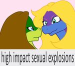  anthro ashley_brooks blonde_hair blue_eyes brown_hair female green_eyes hair lizard reptile samantha_brooks sarcolopter scalie sibling simple_background sisters 