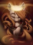  brown_hair clothing equine eyelashes eyes_closed fan_character female feral hair hoodie hooves horse mammal my_little_pony pony silentwulv solo 