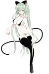  bad_id bad_pixiv_id black_legwear full_body green_eyes green_hair hatsune_miku long_hair miemia simple_background solo thighhighs twintails very_long_hair vocaloid white_background 