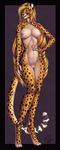  2016 amber_eyes anthro blonde_hair bourbon_(artist) breasts cheetah feline female hair long_hair mammal mihari nipples nude pussy solo spots 