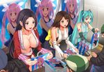  6+boys bare_shoulders black_eyes black_hair boa_hancock boa_hancock_(cosplay) breasts brown_hair cleavage convention cosplay earrings final_fantasy final_fantasy_x glasses green_hair happy hat hatsune_miku hatsune_miku_(cosplay) holding i-19_(kantai_collection) i-19_(kantai_collection)_(cosplay) indoors jall_boint jewelry kantai_collection large_breasts long_hair long_sleeves looking_at_another midriff money multiple_boys multiple_girls navel one_piece original otaku parted_lips pink_hair poster_(object) red_eyes revealing_clothes short_hair smile snake_earrings source_request standing swimsuit table tattoo twintails vocaloid wide_sleeves yellow_eyes yuna_(ff10) yuna_(ff10)_(cosplay) 
