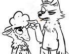  anthro betty_(weaver) canine caprine cigarette claws clothed clothing crossgender disney fan_character female fur inkyfrog male mammal pack_street remmy_cormo sheep smoking sweat topless wolf wool zootopia 