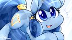  blue_eyes crystal_pony_(mlp) cutie_mark dshou eyelashes fan_character female feral friendship_is_magic hooves mammal my_little_pony nude open_mouth simple_background smile solo white_background 