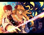  4girls beatrice end_of_the_golden_witch flower frederica_bernkastel furudo_erika hair_down hanokage jewelry lambdadelta multiple_girls ring rose umineko_no_naku_koro_ni ushiromiya_battler wallpaper 