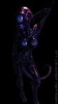  2016 alien alien_(franchise) black_backround black_skin breasts disembowell_(artist) female lips nipples nude pose xenomorph 