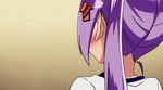  1girl animated animated_gif blush kamiya_agari purple_eyes purple_hair shakunetsu_no_takkyuu_musume subtitled tsundere twintails 