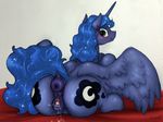  2016 animal_genitalia animal_pussy anus blush butt clitoris cutie_mark dock equine equine_pussy female feral friendship_is_magic hair hi_res horn long_hair looking_back mammal my_little_pony princess_luna_(mlp) pussy pussy_juice selenophile smile solo winged_unicorn wings 