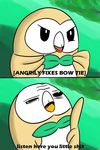  angry avian beak bird feathers feral green_feathers nintendo owl pok&eacute;mon reaction_image rowlet solo text unknown_artist video_games 