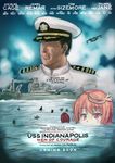  1girl commentary_request copyright_name english faceless faceless_male h2_(h20000000) i-58_(kantai_collection) kantai_collection movie_poster nicolas_cage parody partially_submerged shark_fin uss_indianapolis_(ca-35) 