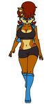  2016 absurd_res anthro big_breasts blue_eyes breasts chipmunk cleavage clothed clothing female hair happyanthro hi_res looking_at_viewer mammal red_hair rodent sally_acorn seductive smile solo sonic_(series) 