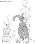  animaniacs anthro bent_over breasts butt clothing dot_warner female flower gloves hair hat male mammal nethil_(artist) paws pillow plant presenting presenting_hindquarters pussy warner_sister 