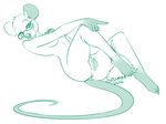  akunim albino anthro anus bald bottom_heavy butt eyewear female fur glasses mammal monochrome mouse olga_hulhova plump_labia pussy rodent seamen simple_background slim smile solo white_fur 