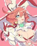  animal_ears blush breasts bunny_ears elphelt_valentine guilty_gear guilty_gear_xrd hat open_mouth oro_(sumakaita) pink_hair short_hair smile solo 