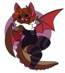  anthro bat clothed clothing dragon female hybrid mammal nepetacide open_mouth simple_background solo thick_thighs wings 