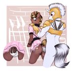  anal anthro chastity_cage clothed clothing crossdressing cum cum_in_ass cum_inside equine fan_character honey_daisy horse male male/male mammal marsminer my_little_pony pony royal_guard_(mlp) 