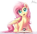  book bugplayer equine eyelashes feathered_wings feathers female feral fluttershy_(mlp) friendship_is_magic fur hair hooves mammal music_player my_little_pony nude open_mouth pegasus pink_hair simple_background sitting smile solo teeth tongue white_background wings yellow_feathers yellow_fur 